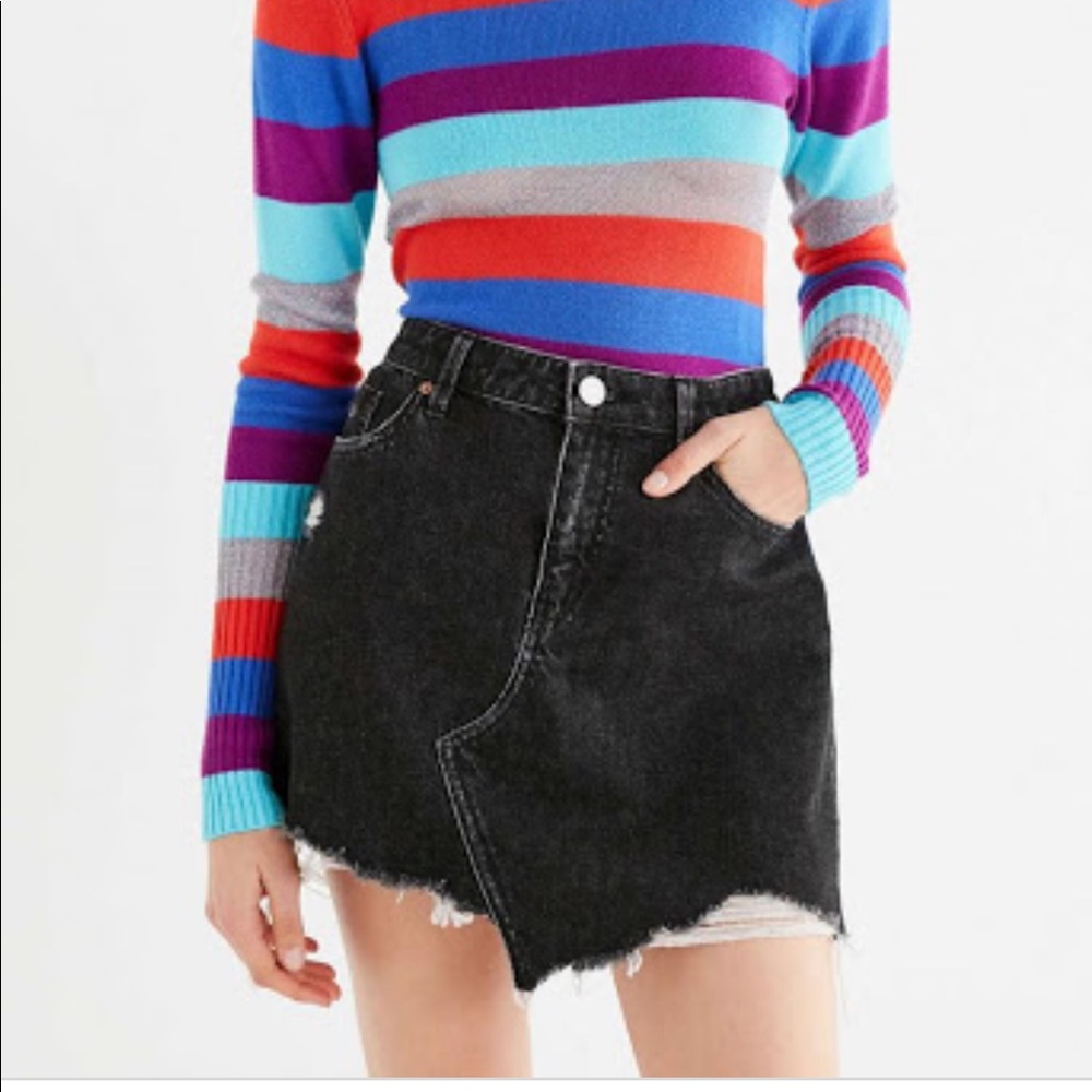 BDG black jean skirt